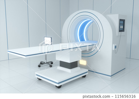 The medical equipment CT machine in the white 115656316