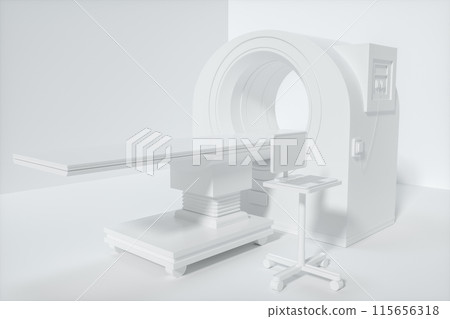 The medical equipment CT machine in the white 115656318