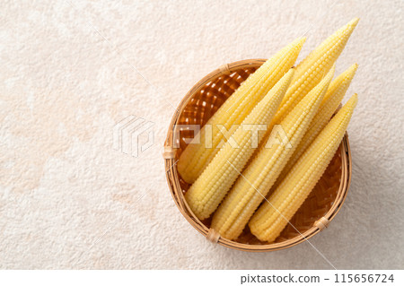 Corn tips, corn shoots, vegetables, baby corn husk 115656724