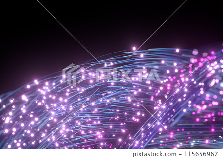 Glowing purple particles and motion lines, 3d Glowing purple particles and motion lines, 3d 115656967