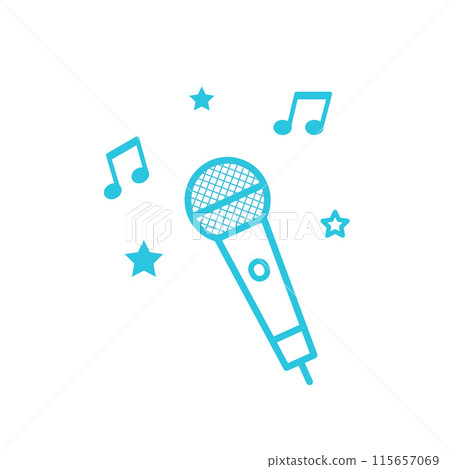 Karaoke microphone  icon. Isolated on white background. From blue icon set. 115657069