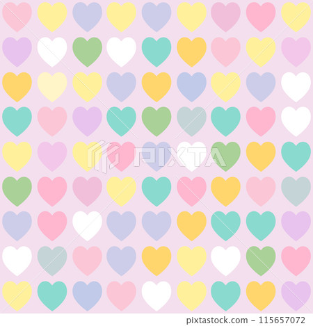 Seamless hearts pattern, pastel colors texture 115657072