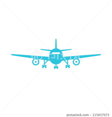 Airplane icon. Isolated on white background. From blue icon set. 115657073