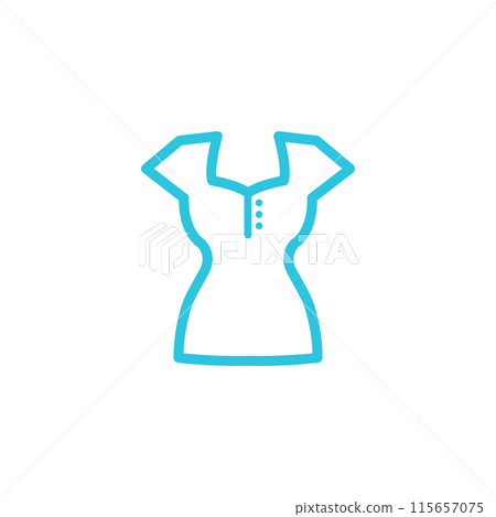 Female shirt icon. Isolated on white background. From blue icon set. 115657075