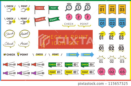 檢查 & 點向量圖示集 檢查 & 點向量圖示集 115657325