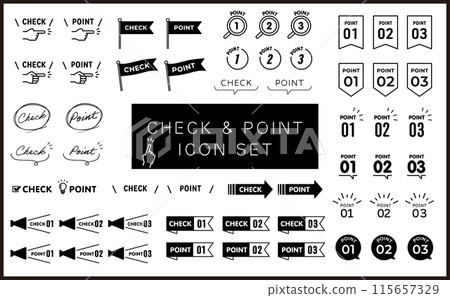 Check & Point Vector Icon Set 115657329