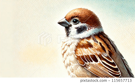 手感柔軟的麻雀的插圖 115657713