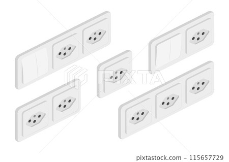 isometric power outlet socket switch swiss type j vector flat illustration isometric power outlet socket switch swiss type j vector flat illustration 115657729