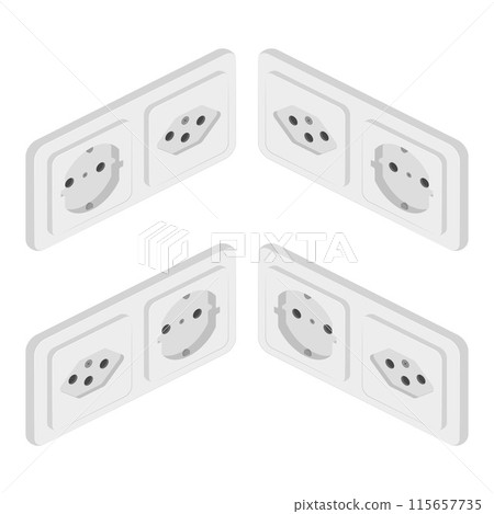 isometric power outlet electric socket type j f swiss european vector flat illustration isometric power outlet electric socket type j f swiss european vector flat illustration 115657735