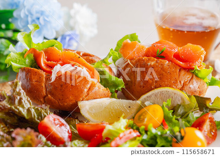 Smoked salmon sandwich Smoked salmon sandwich 115658671