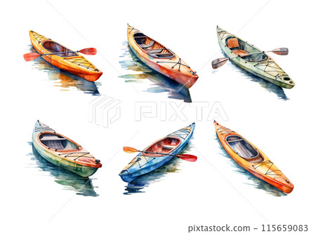Kayak, Transportation Illustration. Watercolor Style. AI Generated 115659083