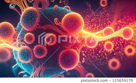 CG背景插畫多彩病毒 CG背景插畫多彩病毒 115659179