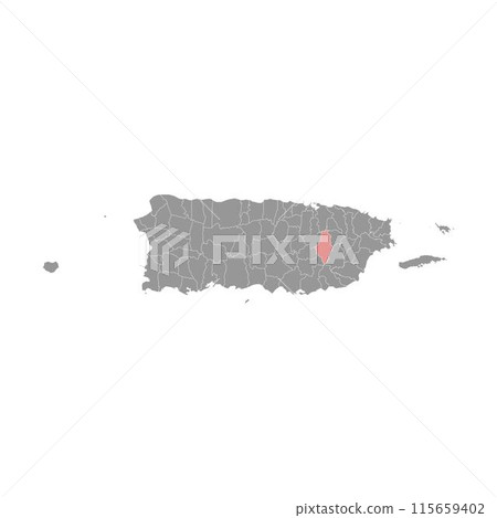 Caguas map, administrative division of Puerto Rico. Vector illustration. 115659402