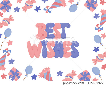 Birthday holiday typographic greeting card Birthday holiday typographic greeting card 115659927