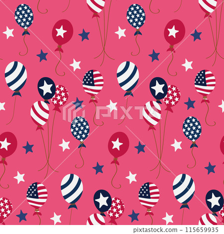 USA patriotic seamless pattern with balloons USA patriotic seamless pattern with balloons 115659935