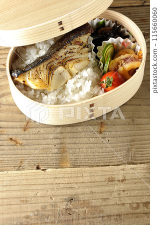 Grilled cod in a bento box 115660060