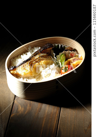 Grilled cod in a bento box 115660187