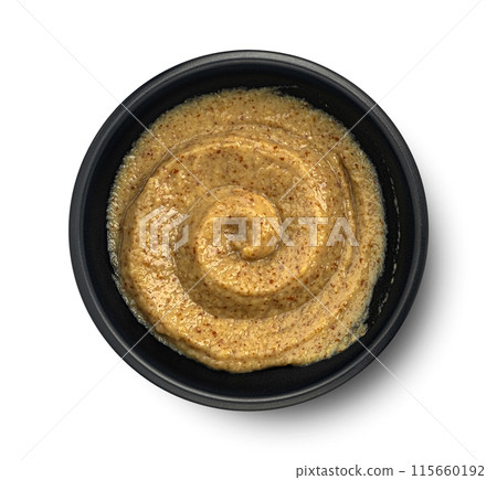 Sweet mustard isolated on white background with clipping path, top view 115660192