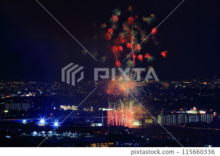 Inagawa Fireworks Festival (Ikeda City, Osaka Prefecture, Kawanishi City, Hyogo Prefecture) Viewed from near Satsukiyama Shubodai 115660336