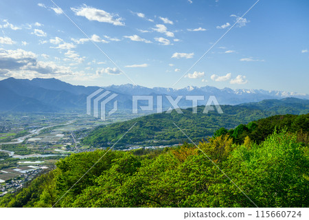View from the observation deck at Mt. Nagamine (Azumino City) 115660724