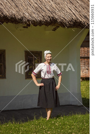 woman in Ukrainian national costume 115660931