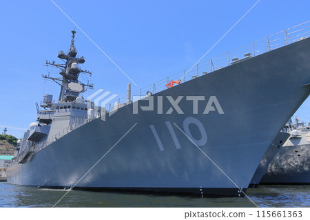 Escort ship of the Japan Maritime Self-Defense Force moored at Yokosuka Base Escort ship of the Japan Maritime Self-Defense Force moored at Yokosuka Base 115661363