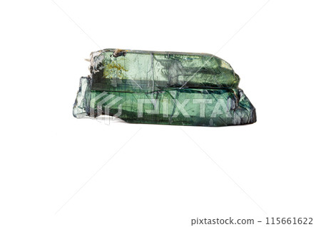 Macro stone Vivianite mineral on white background 115661622