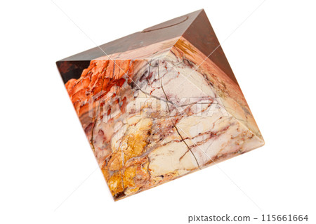 Macro stone Jasper mineral on white background 115661664