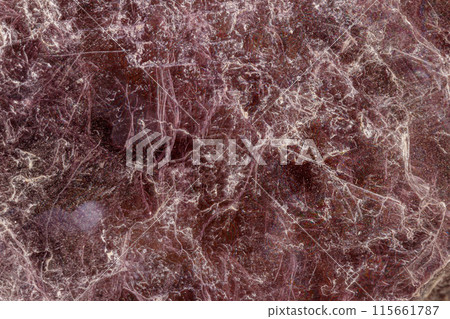 Macro stone Lepidolite mineral on white background Macro stone Lepidolite mineral on white background 115661787