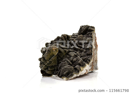Macro stone Stannite mineral on white background 115661798