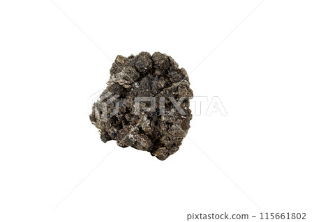 Macro stone Stannite mineral on white background 115661802