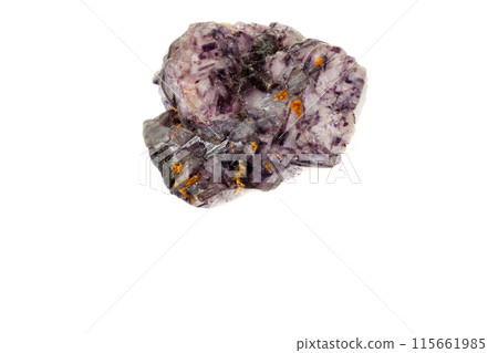 macro mineral fluorite stone on white background macro mineral fluorite stone on white background 115661985
