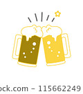 Toasting with a mug of beer illustration 115662249