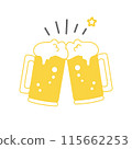 Toasting with a mug of beer illustration 115662253