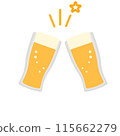 Toasting with beer illustration glass 115662279