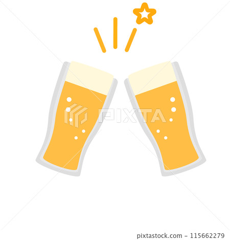 Toasting with beer illustration glass 115662279