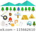 Camping illustration set Simple design 115662610