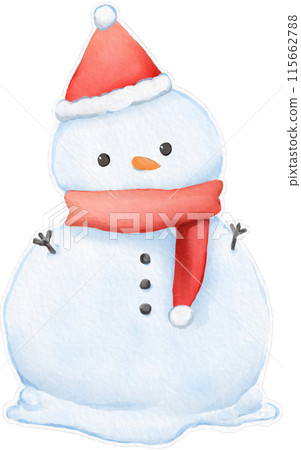 Snowman Watercolor Isolated Snowman Watercolor Isolated 115662788
