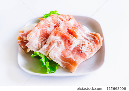 Spanish pork belly slices 115662906