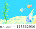 Sea fish, seashells, summer illustration, background 115662930