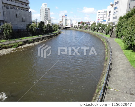 The Tagawa River (Tone River system) that flows through Utsunomiya City 115662947