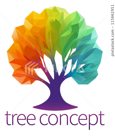 Rainbow Tree Abstract Stylised Concept Design Icon Rainbow Tree Abstract Stylised Concept Design Icon 115662951