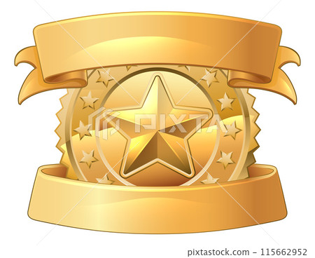 Gold Star Shiny Medal Symbol Award Badge Icon Gold Star Shiny Medal Symbol Award Badge Icon 115662952