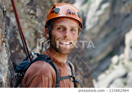 Rock climbing man 115662964