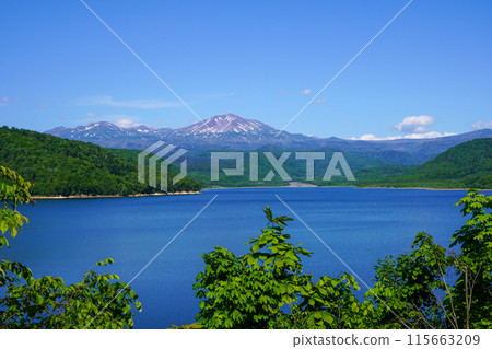 Lake Chube and Mt. Asahi seen from the third parking lot Lake Chube and Mt. Asahi seen from the third parking lot 115663209