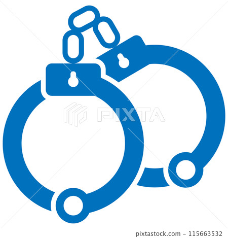Handcuffs icon blue 115663532