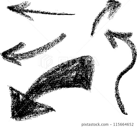 Hand Drawn Chalk Freehand Arrows Set 115664652
