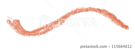 Orange pencil strokes isolated on white background. 115664812