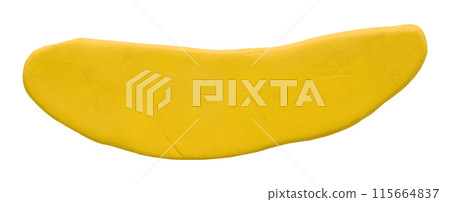 Plasticine is a yellow brush isolated on a white background. Plasticine is a yellow brush isolated on a white background. 115664837