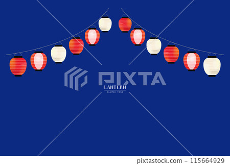 紅色和白色燈籠背景圖(水彩風格向量) 紅色和白色燈籠背景圖(水彩風格向量) 115664929